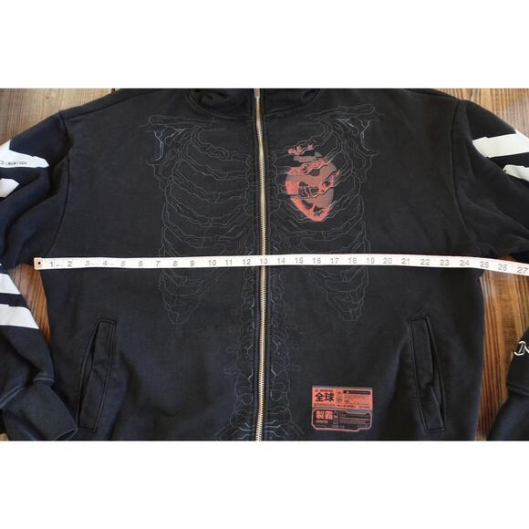 Matrix Fire Hoodie Mens Large Zip Up 1% Human Co-Creation Techwear Cyberpunk - Picture 9 of 10